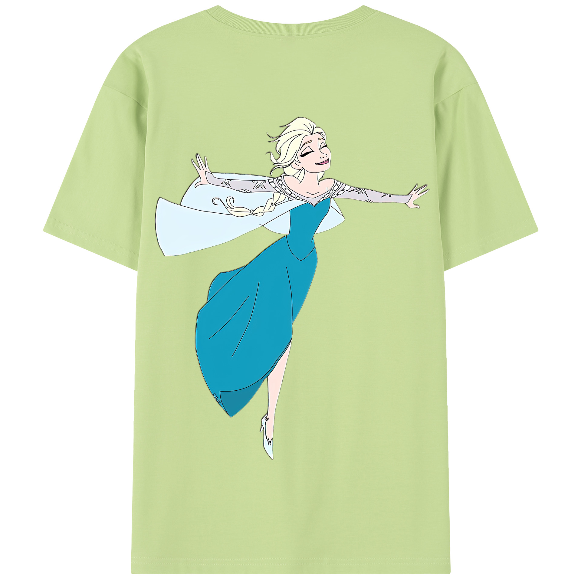 （画像用） アナと雪の女王 アンナ エルサ Frozen Anna Elsa 綿100％半袖Tシャツ（背面プリント）